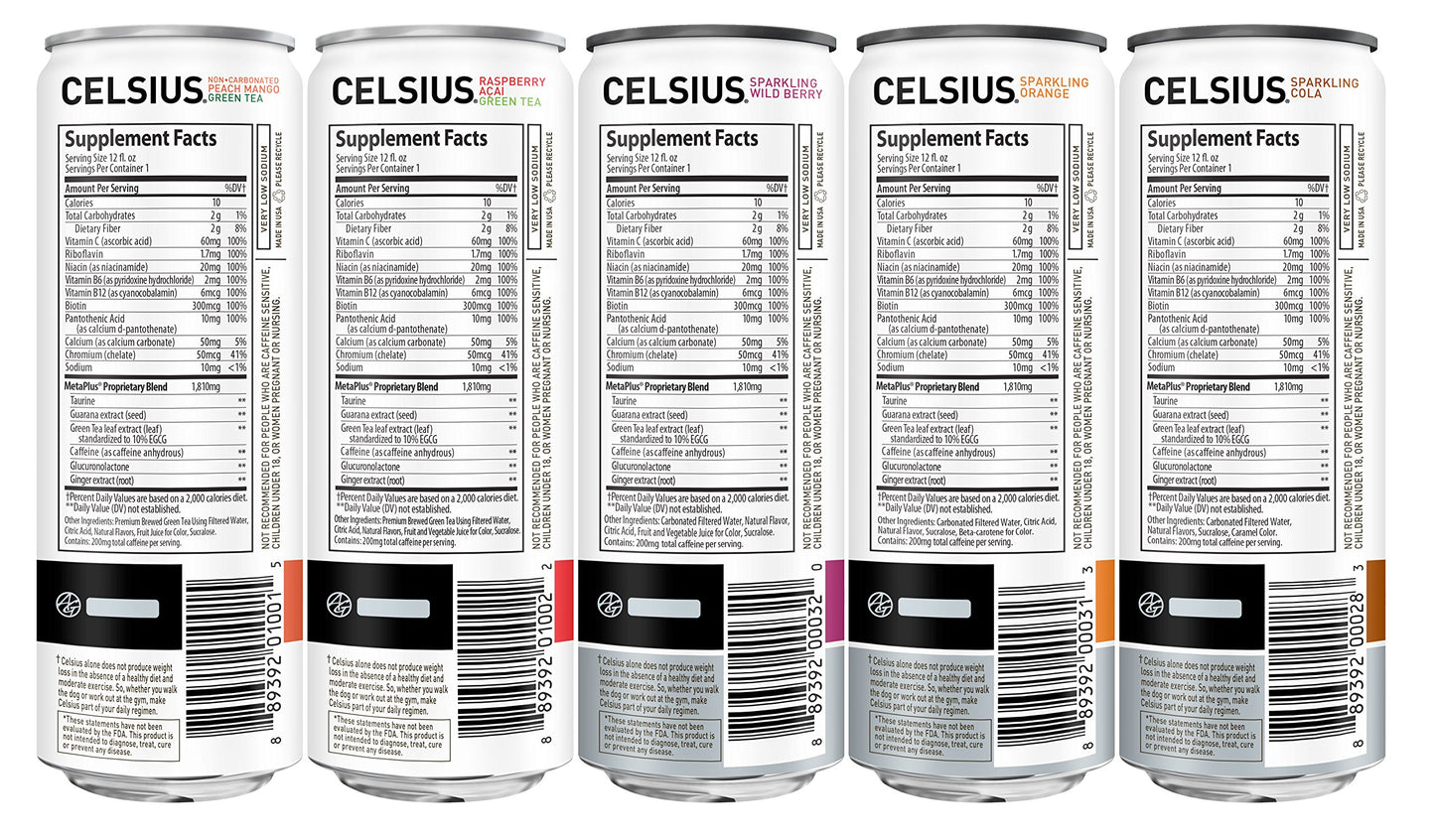 CELSIUS Fitness Drink 9-Flavor Variety Pack, Zero Sugar, Slim Can 12 Fl Oz (Pack of 12)