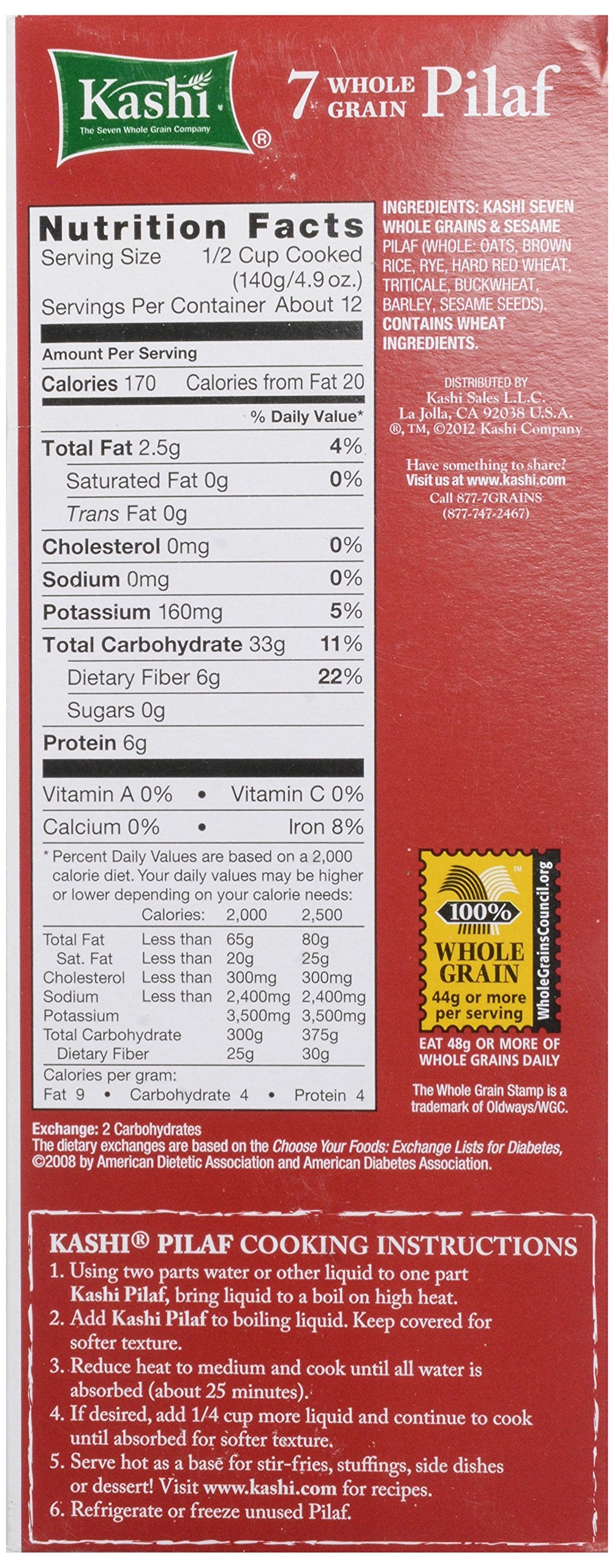Kashi, 7 Whole Grain Pilaf, 3pk, 6.5 oz