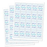 60 Blue Footprints Baby Shower Miniatures Candy Bar Wrapper, Its a Boy Baby Shower Mini Candy Bar Stickers Decorations, Candy Not Included. Made in