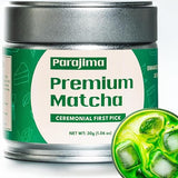 Organic Matcha Latte, Ceremonial Grade Matcha Powder, Silky Smooth Green Tea Matcha Latte Mix, Japanese JAS USDA Organic, Low Caffeine Vegan