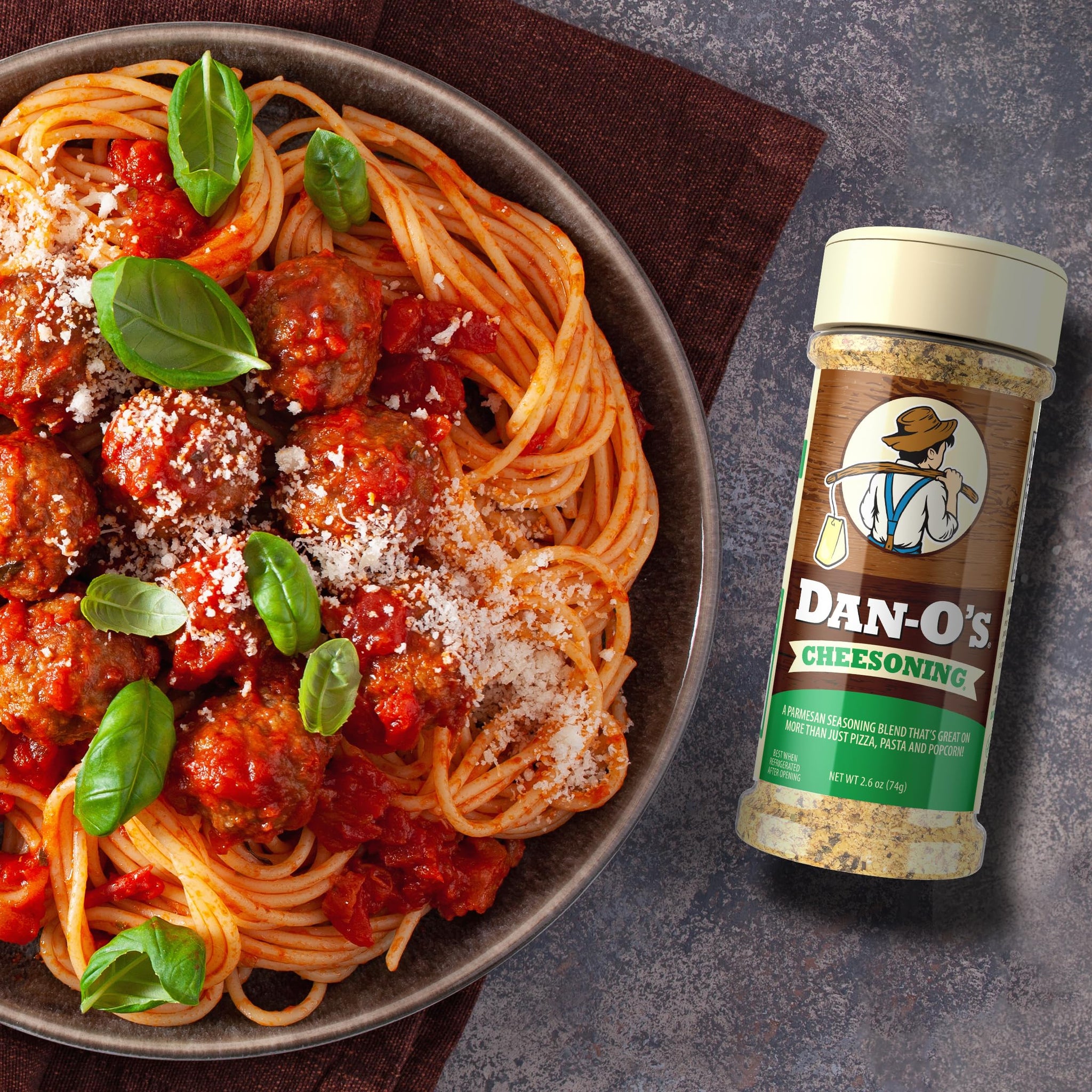 Dan-O's Cheesoning Seasoning, 2.6 oz Bottle, 2 Pack, All Purpose Seasoning for Pizza, Popcorn, Chicken, Bread and More, Sugar Free, Zero Calorie