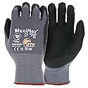 ATG 34-874T/S Maxiflex Ultimate, 15G Gray Nylon Shell, Black Nitrile Grip, Tagged Gray S