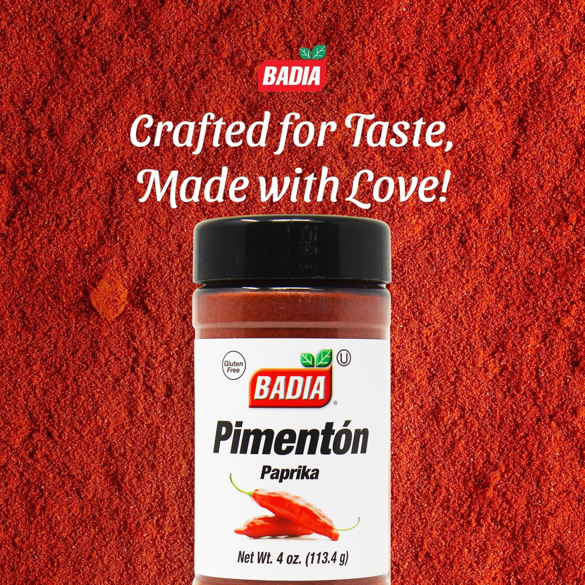 Badia Paprika, 4 oz - Mild Sweet Flavor for Cooking Rice, Seafood, Stews, Garnishing, Grilling & Seasoning