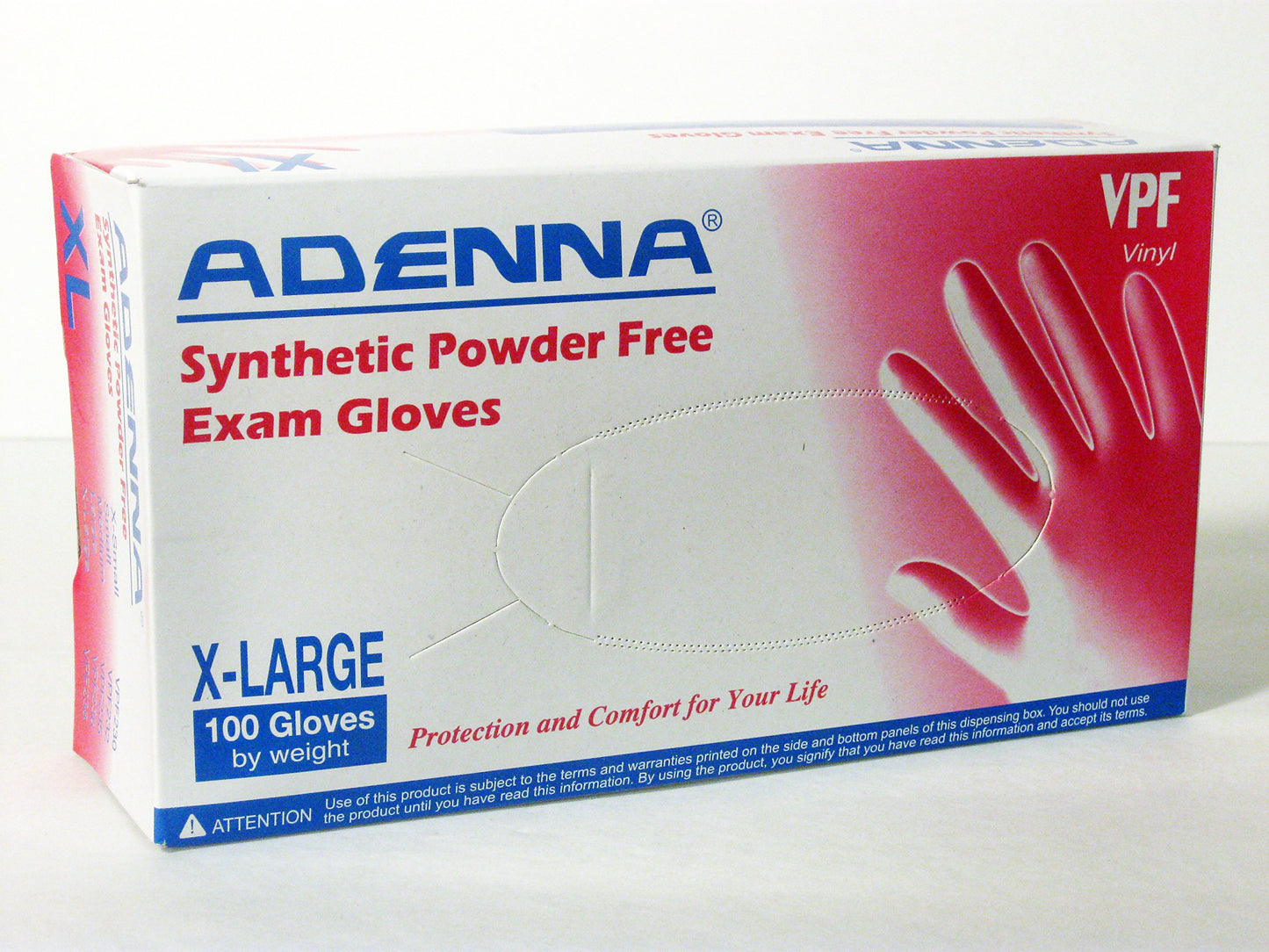 Adenna Vinyl: Vpf238: Synthetic/vinyl Powder Free Examination Gloves: X-large 100/box