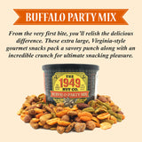 The 1949 Nut Co. Buffalo Party Mix | Assorted Flavored Fried Peanuts, Everything Sticks, Guacamole Bites, and Smoked Almonds Extra-Large, Hand-Cooked