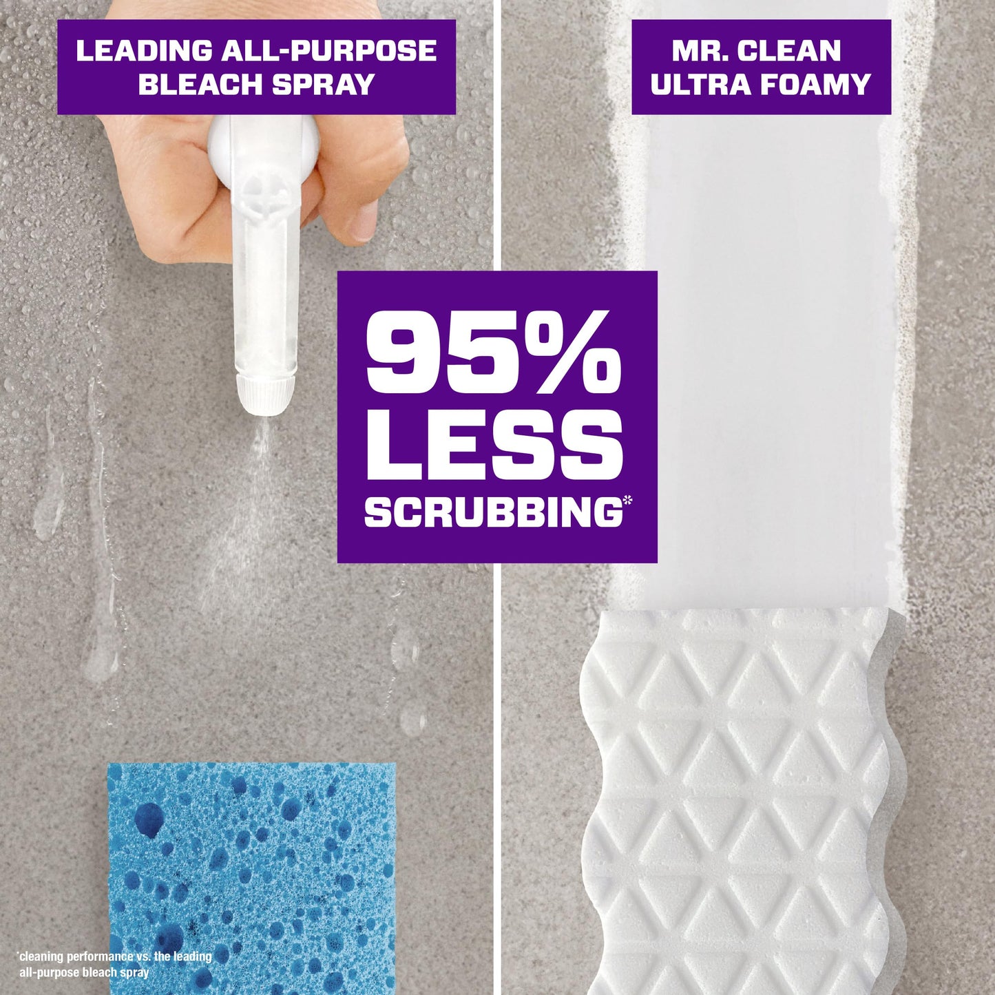 Mr. Clean Magic Eraser Ultra Foamy Multi Purpose Cleaner, Foaming Magic Eraser Sponge Multi Surface Cleaner, 1ct