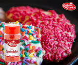 Bakers Choice Red Sprinkles for Baking - Jimmies Sprinkles for Ice Cream Toppings - Dairy Free, Kosher 2.8 oz.