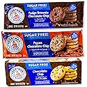 Voortman Sugar Free Cookies - Variety Pack - Chocolate Chip (1, 8oz pack) - Fudge Brownie Chocolate Chip (1, 8oz pack) - Pecan Chocolate Chip (1, 8oz
