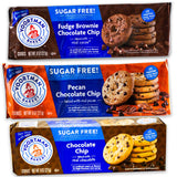 Voortman Sugar Free Cookies - Variety Pack - Chocolate Chip (1, 8oz pack) - Fudge Brownie Chocolate Chip (1, 8oz pack) - Pecan Chocolate Chip (1, 8oz