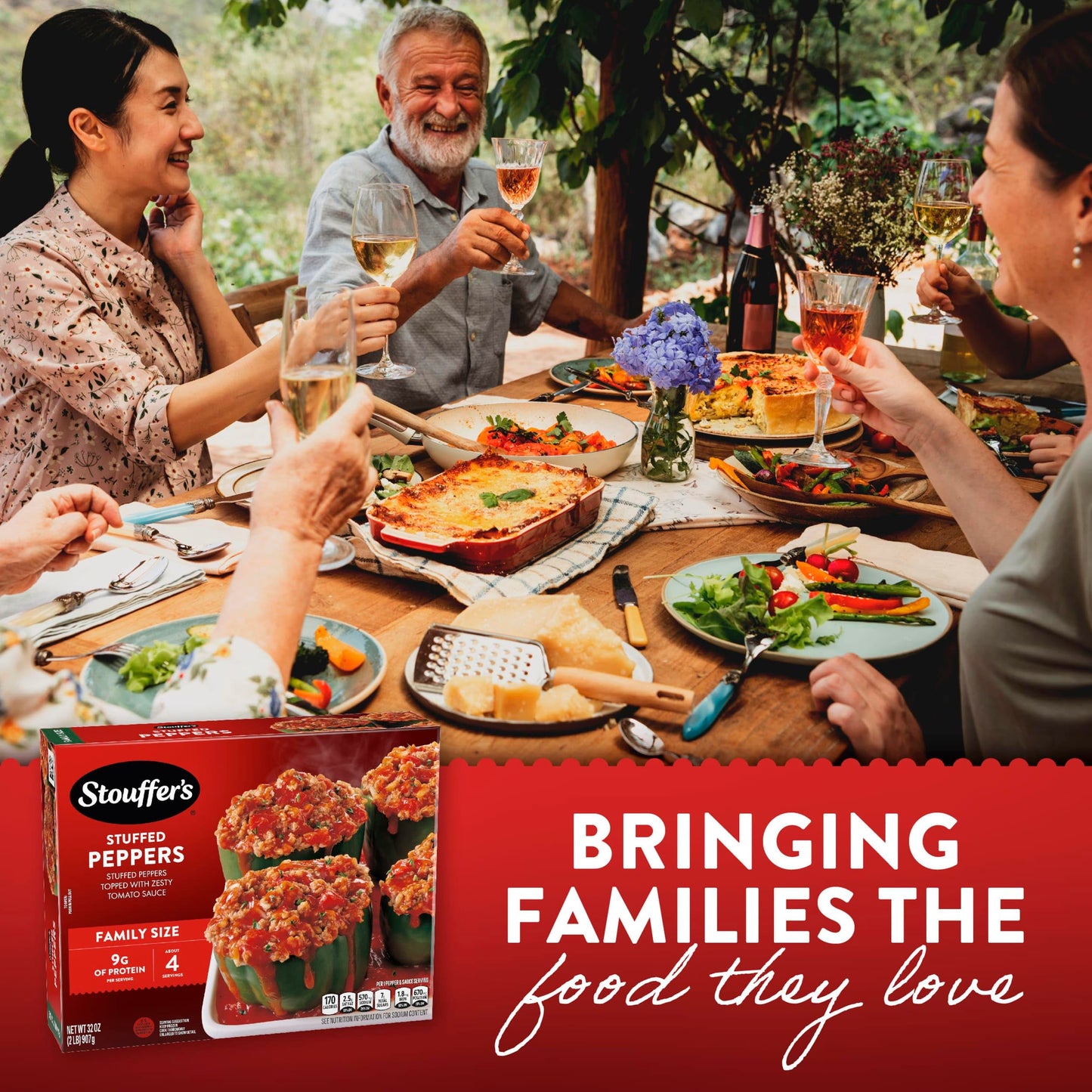 Stouffer's Stuffed Peppers, Family Size, Frozen Stuffed Peppers, Easy Family Frozen Dinner
