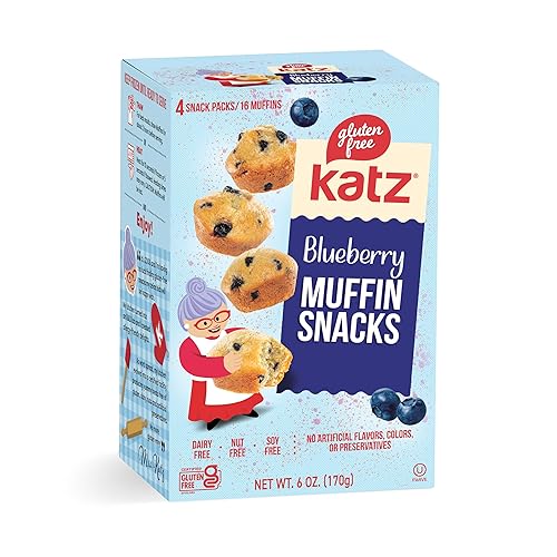 Katz Gluten Free Blueberry Muffin Snacks | Dairy Free, Nut Free, Soy Free, Gluten Free | Kosher (1 Pack, 6 Ounce)