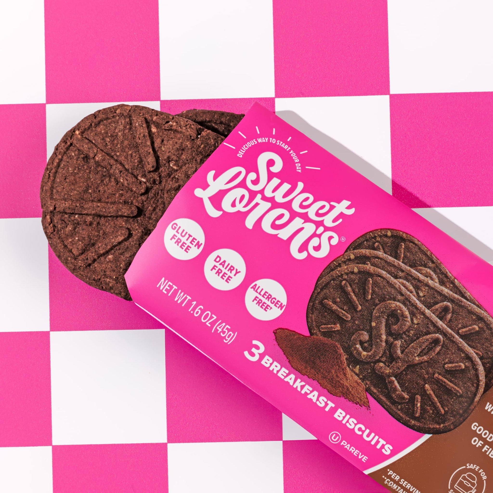 SWEET LORENS Chocolate Breakfast Biscuits 5 Count, 1.6 OZ