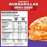 Delimex Chipotle Chicken Crispy Quesadillas, 8 oz box