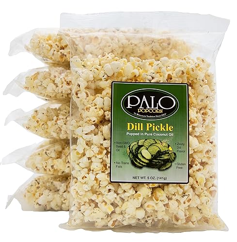 Palo Popcorn Dill Pickle Popcorn, 5-ounce bags (Pack of 6)