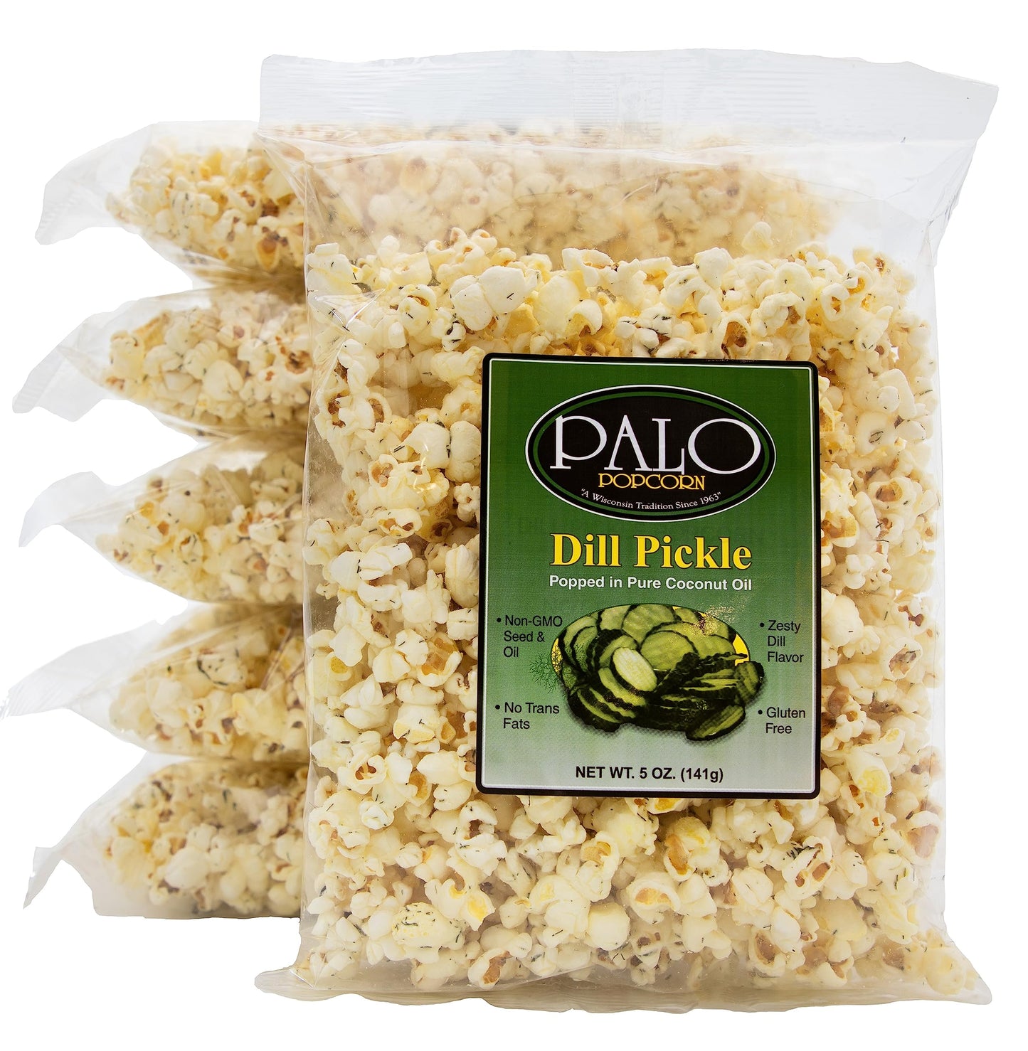 Palo Popcorn Dill Pickle Popcorn, 5-ounce bags (Pack of 6)