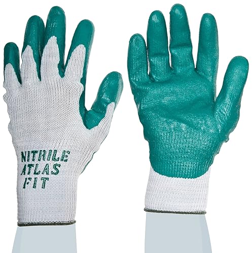 SHOWA Atlas 350 Nitrile Palm Coated General Purpose Work Glove with Poly/Cotton Liner, 10-Gauge, Large (12 Pair)