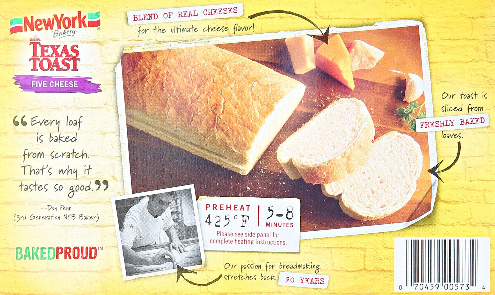 New York Texas Toast, 5 Cheese, 13.5 oz (Frozen)