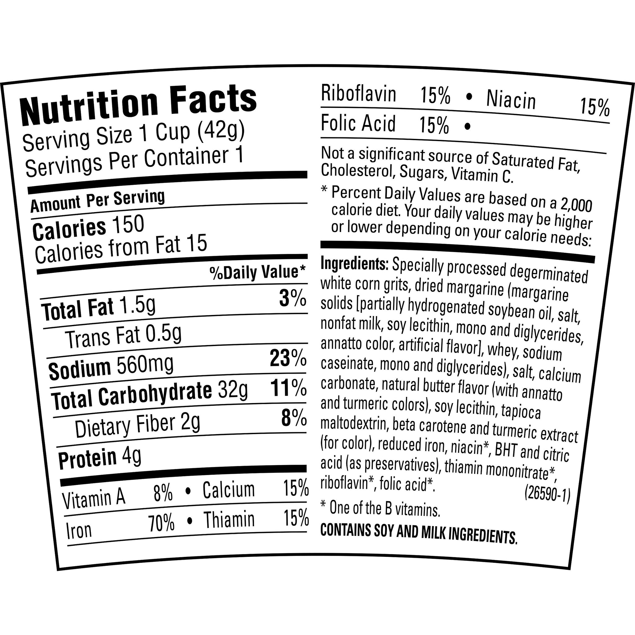 Quaker Instant Grits, Butter, 1.48 Ounce Cup
