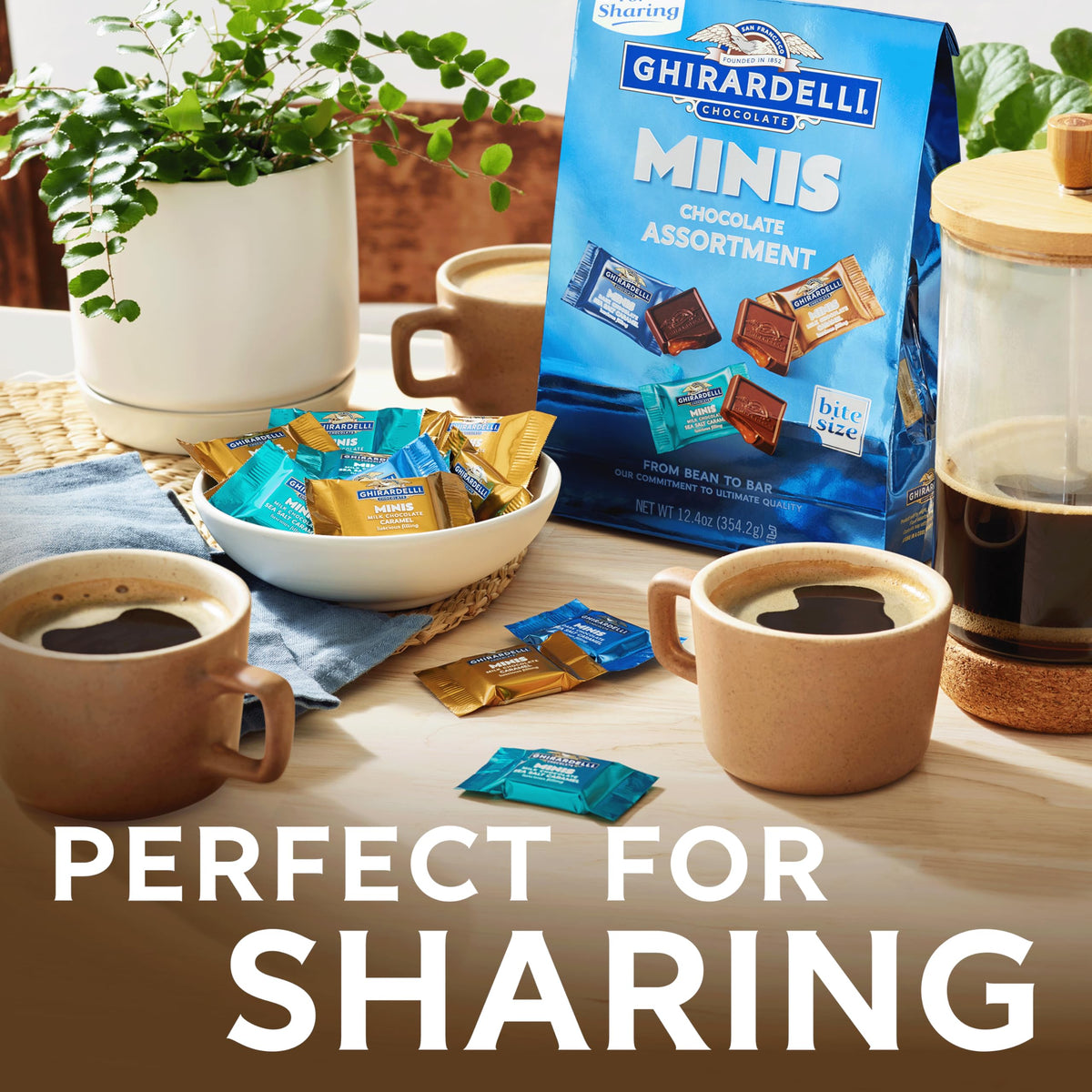 Ghirardelli Minis Chocolate Assortment, 10.8 Oz Bag, Premium Individually Wrapped Mini Chocolate Squares
