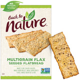 Back to Nature Multigrain Flax Seeded Flatbread Crackers - Dairy Free, Non-GMO, Made with Wheat Flour & Whole Grains, Delicious & Quality Snacks, 5.5