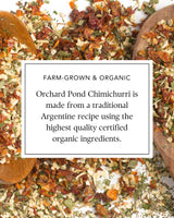 Orchard Pond Organic Chimichurri - Traditional Argentine Recipe, Perfect for Grilled Steak, Roasted Vegetables & More, 4oz