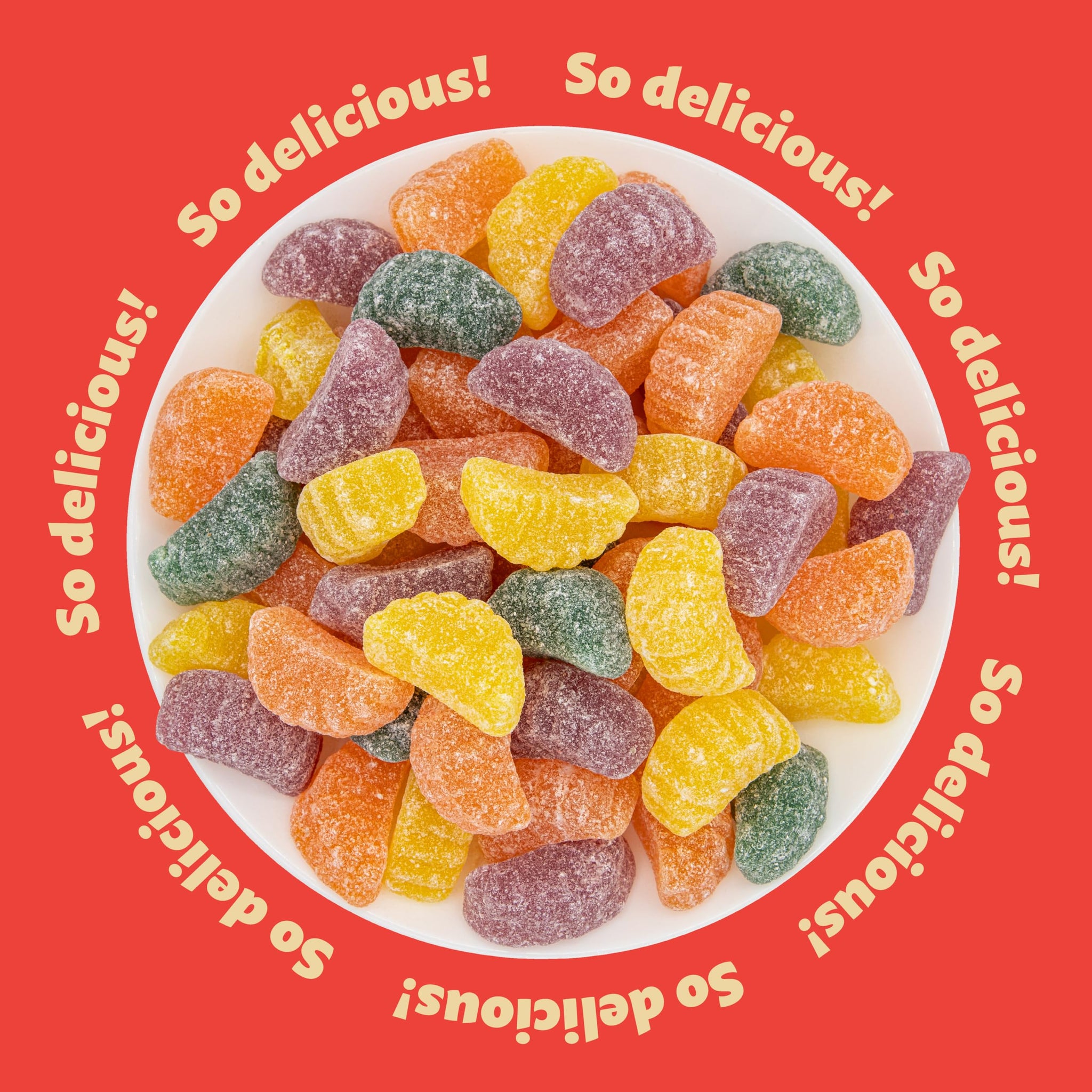 Fruit Slices 1-Pound Bag | Assorted Flavors Jellies | Dye Free Candy | Vegan Candy | Tangerine, Orange, Strawberry, Lemon | Naturally Flavored Sweets