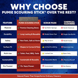6-Pack PUMIE HDW Scouring Stick for Toilet Bowl Cleaning, Cleans Toilet Bowl Hard Water Rings, Buildups, Rust & Tough Stains, Perfect Pumice Stone