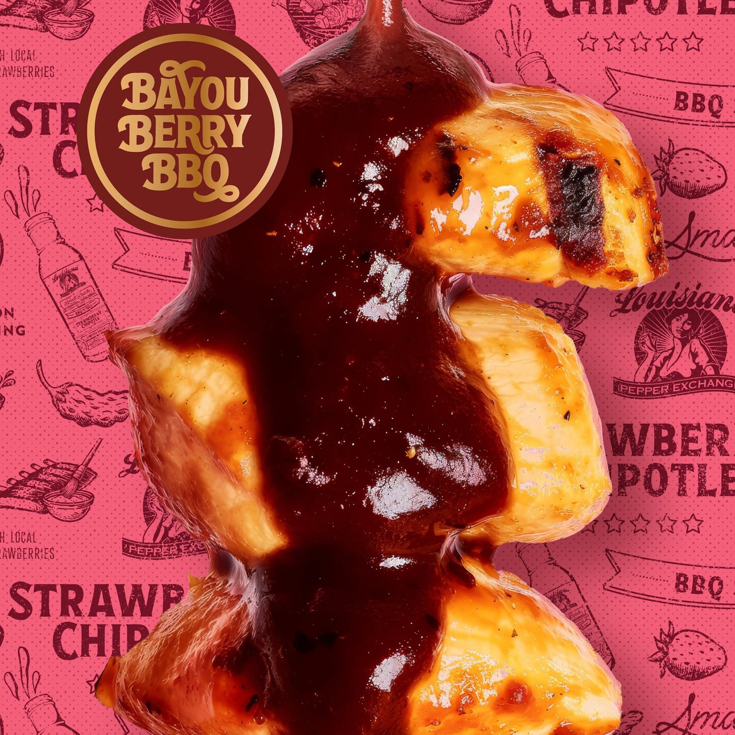 Louisiana Pepper Exchange Strawberry Chipotle BBQ and Jalapeno Peach Lime Hot Sauce Set, Gluten-Free, 12 Fl Oz, 2-Pack