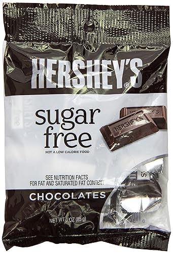 HERSHEY Chocolate Candy, Sugar Free, 3-Ounce Bags (Pack of 12)
