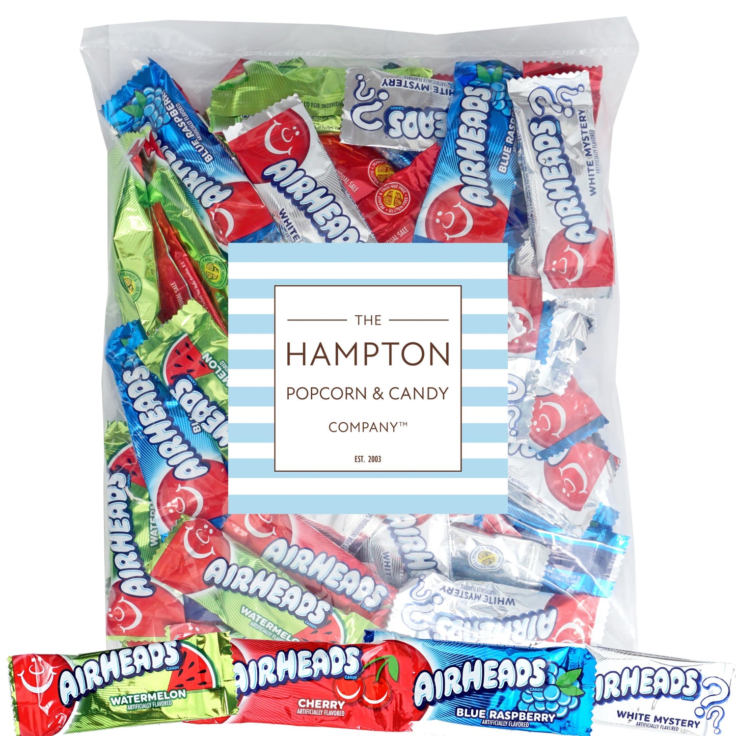 Airheads Candy Mini Bars, Assorted Flavors, 3 Pounds (Approx. 105 Pieces) Airheads Bulk Bag, Individually Wrapped Candy, Mini Airheads