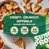 Simply Protein - Tortilla Chips, Restaurant Style Protein Chips, Sea Salt (3-Pack) - 7g Protein, 140 Calories, Gluten Free, Vegan - Plant Based