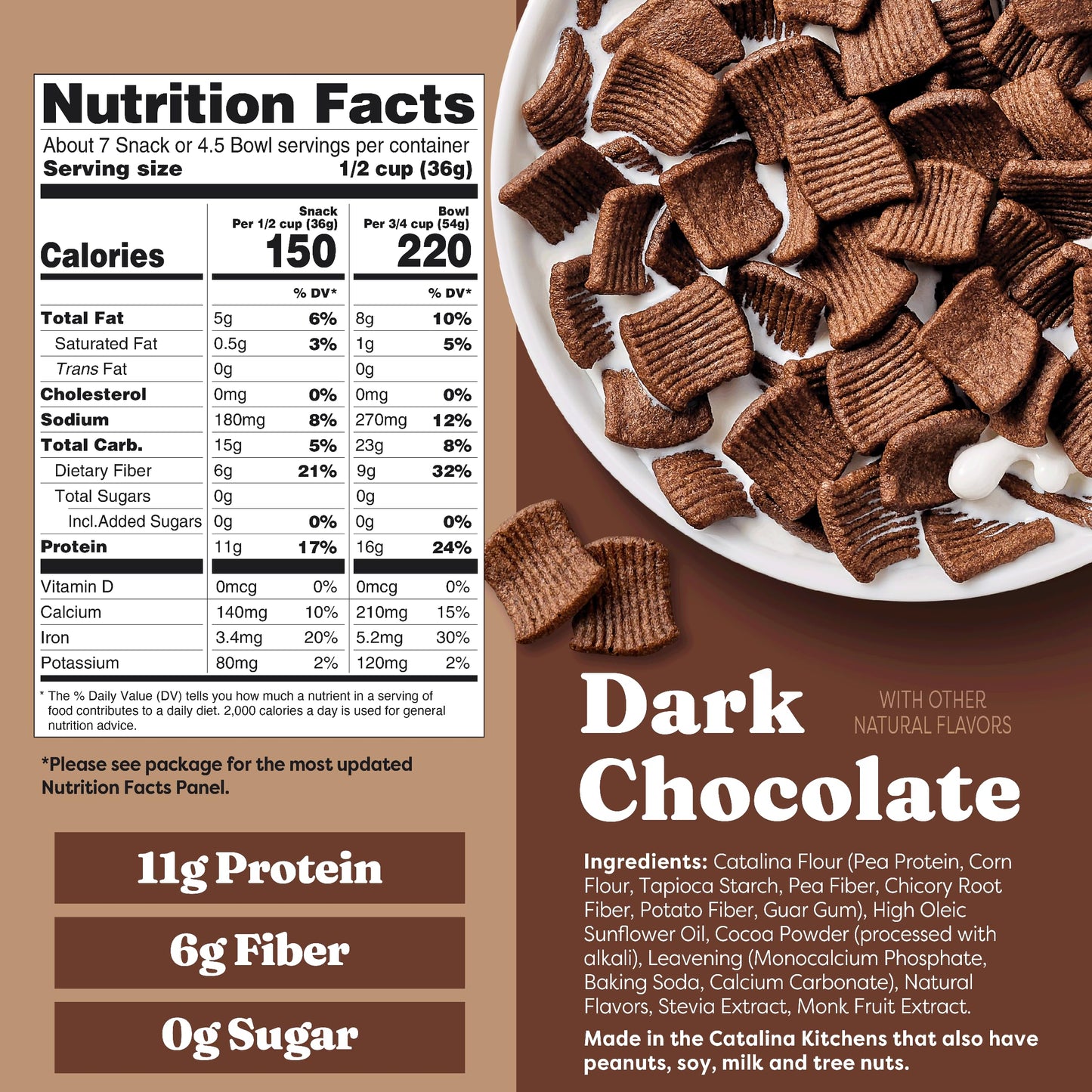 Catalina Crunch Protein Cereal, Dark Chocolate, 9 oz Bag (Pack of 1)