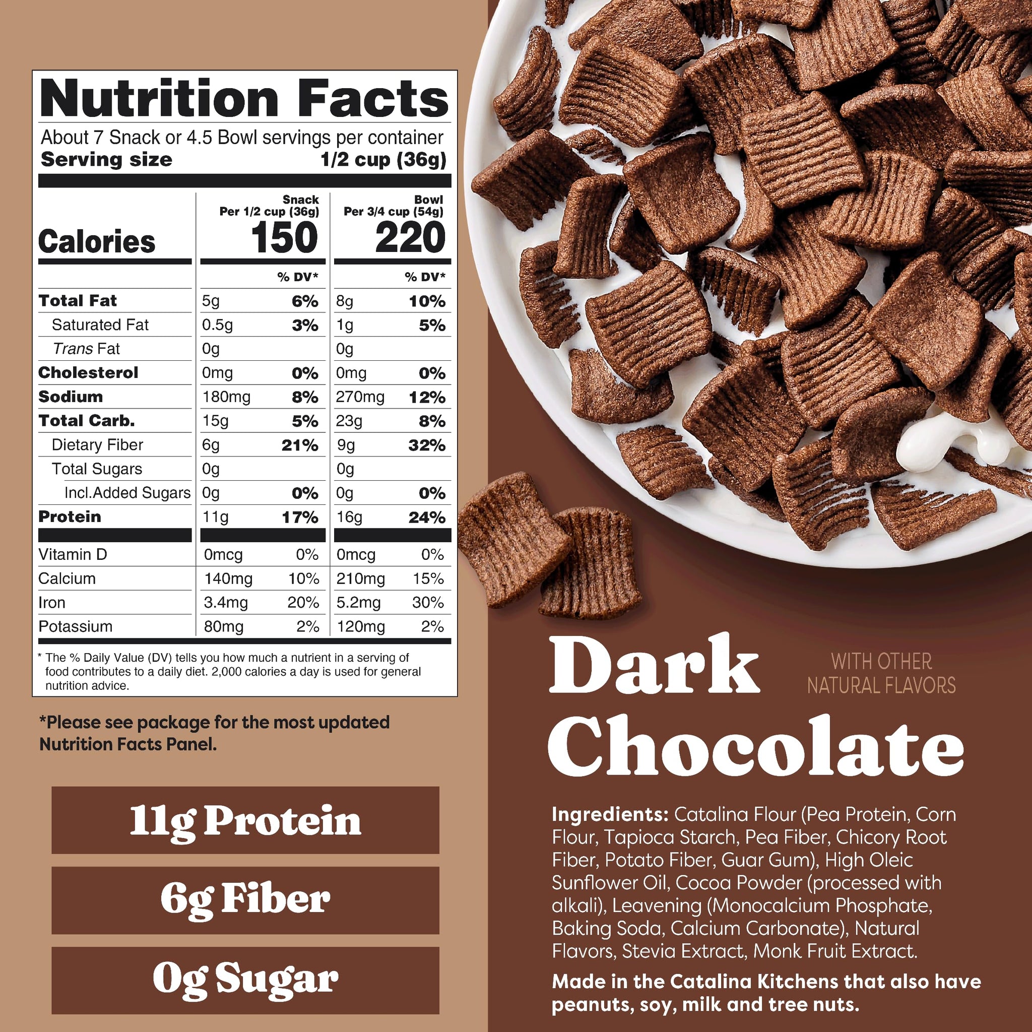 Catalina Crunch Protein Cereal, Dark Chocolate, 9 oz Bag (Pack of 1)