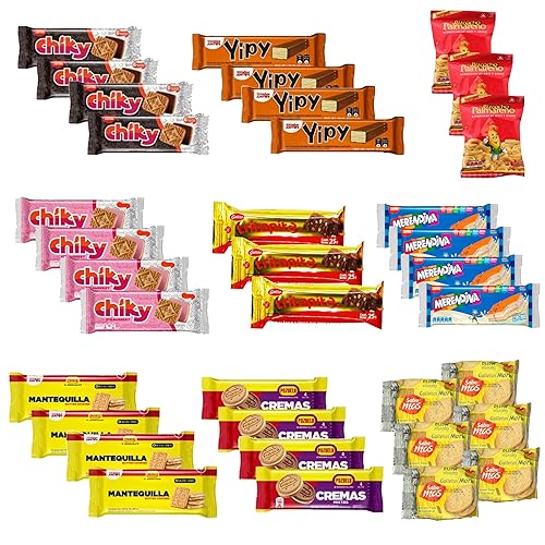 Costa Rican Cookie and Snack Variety Pack/Caja de Galletas y Snacks de Costa Rica - Includes Chiky, Merendina, Yipy, Tritapita, Bizcocho Palmareño