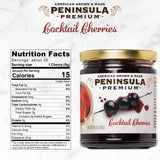 Peninsula Premium Cocktail Cherries | Award Winning | Deep Burgundy-Red | Silky Smooth, Rich Syrup | Luxe Fruit Forward, Sweet-Tart Flavor | Gourmet |