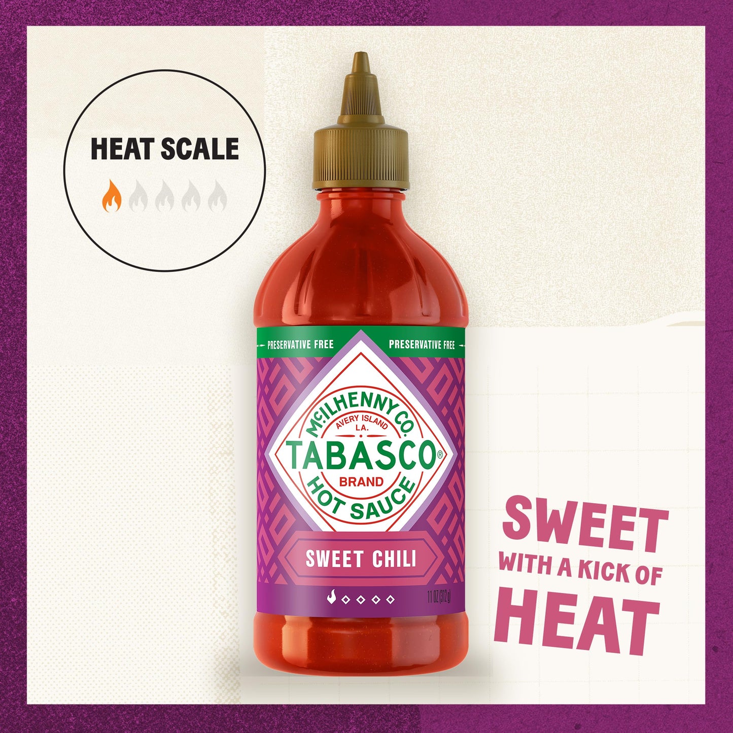 TABASCO Brand Sweet Chili Sauce, Mild Hot Sauce, Easy-to-Squeeze Bottle, Perfect Balance of Sweet & Heat, Versatile Flavor, Great on Fish Tacos