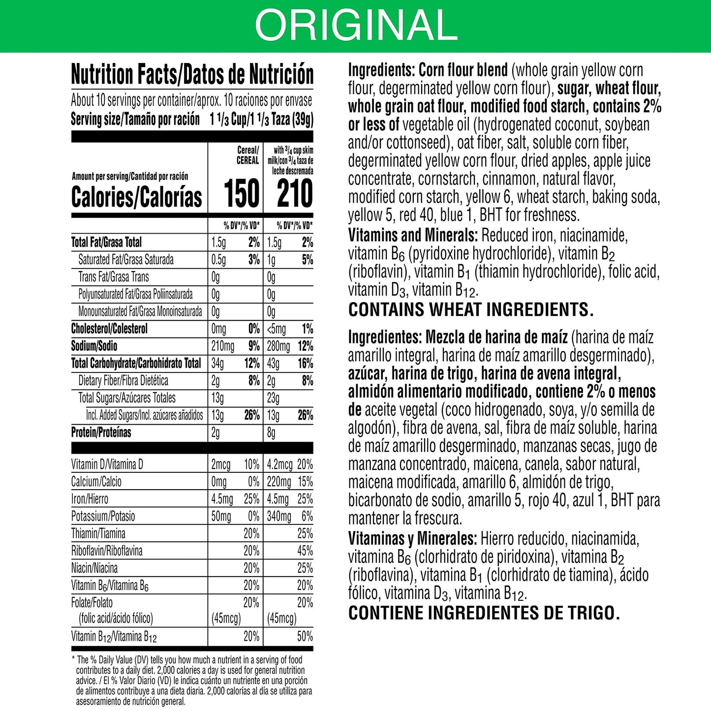 Kellogg's Apple Jacks, Breakfast Cereal, Original, Good Source of 8 Vitamins and Minerals, Large Size, 14.7oz Box
