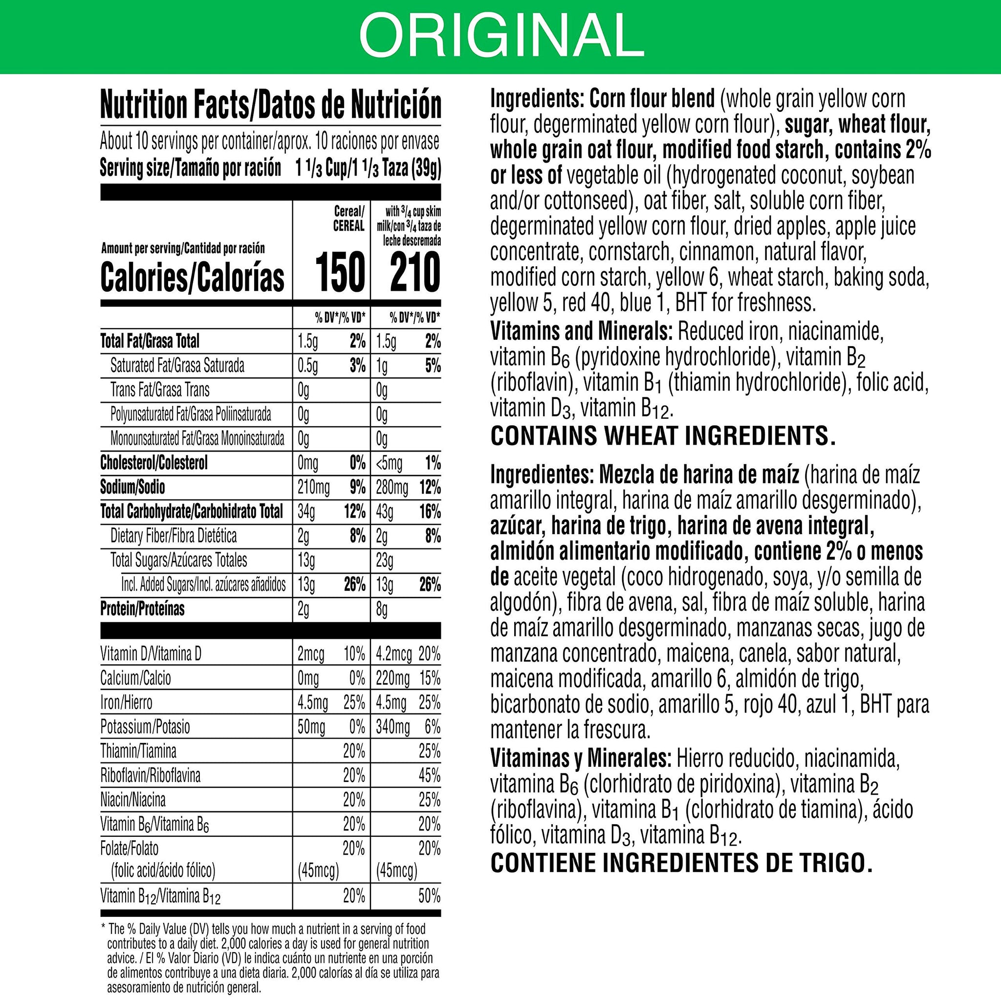 Kellogg's Apple Jacks, Breakfast Cereal, Original, Good Source of 8 Vitamins and Minerals, Large Size, 14.7oz Box