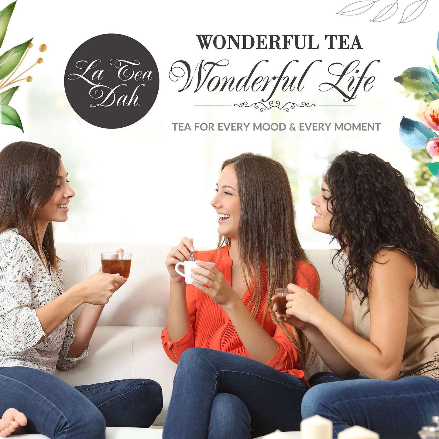 Apricot Peach Green Tea by La Tea Dah, Deliciously Fruity Peach Tea Made with Lightly Caffeinated Gunpowder Green Tea Leaves and Natural Flavoring