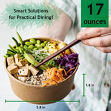 Galashield Disposable Bowls with Lid | Meal Prep Paper Bowls | To Go Salad Ramen Food Containers with Lids (17 oz - 25 Sets)