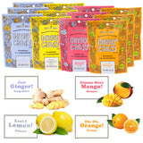 Gem Gem Ginger Candy Chewy Ginger Chews (Assorted Mix, 5.0oz, Pack of 12)
