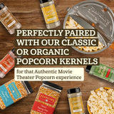 Franklin's Gourmet Popcorn Seasoning Powder Variety Pack in 5 Flavors - Made in USA - Dill, Garlic, Cheese & Cinnamon Popcorn Flavoring Seasoning Set