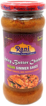 Rani Spicy Butter Chicken Vegan Simmer Sauce 14oz (400g) Glass Jar, Pack of 5 +1 FREE ~ Easy to Use | Vegan | No Colors | All Natural | NON-GMO |