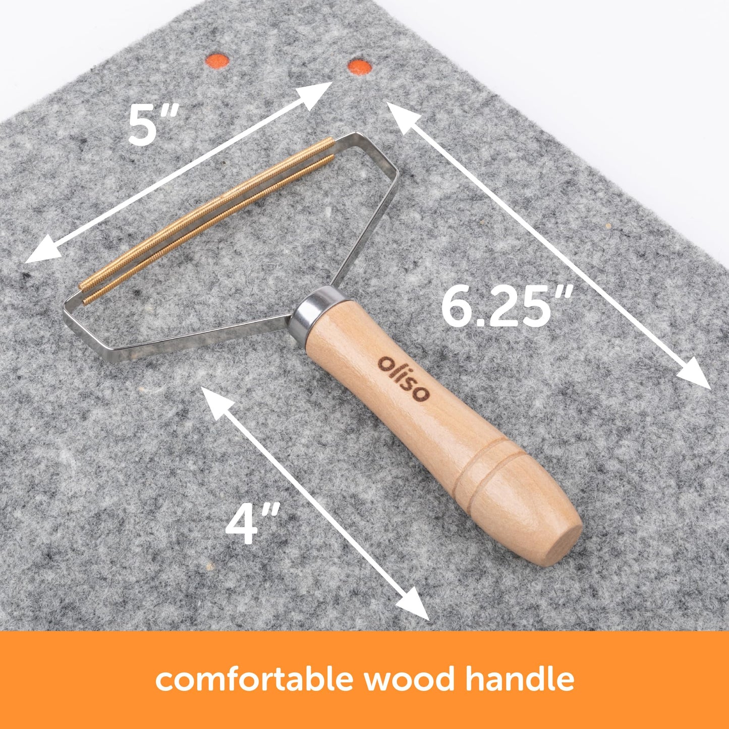 oliso Wool Mat Cleaning Tool - Brass Lint Remover for Quilting & Sewing - Cleans Wool Pressing Mats, Upholstery & More