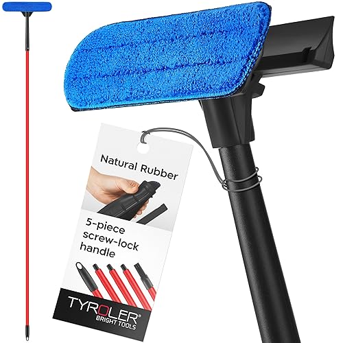 Tyroler Professional Window Squeegee for Home, 12"-80" Long Squeegee for Window Cleaning, 2-in-1 Window Cleaning Squeegee Kit, Indoor & Outdoor Window