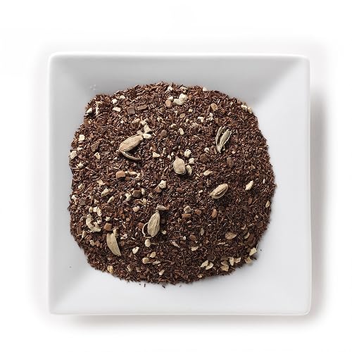 Mahamosa Herbal Masala Chai Tea 4 oz - Loose Leaf Rooibos Herbal Tea Blend (Rooibos, ginger root, cinnamon, green cardamom and cinnamon, ginger