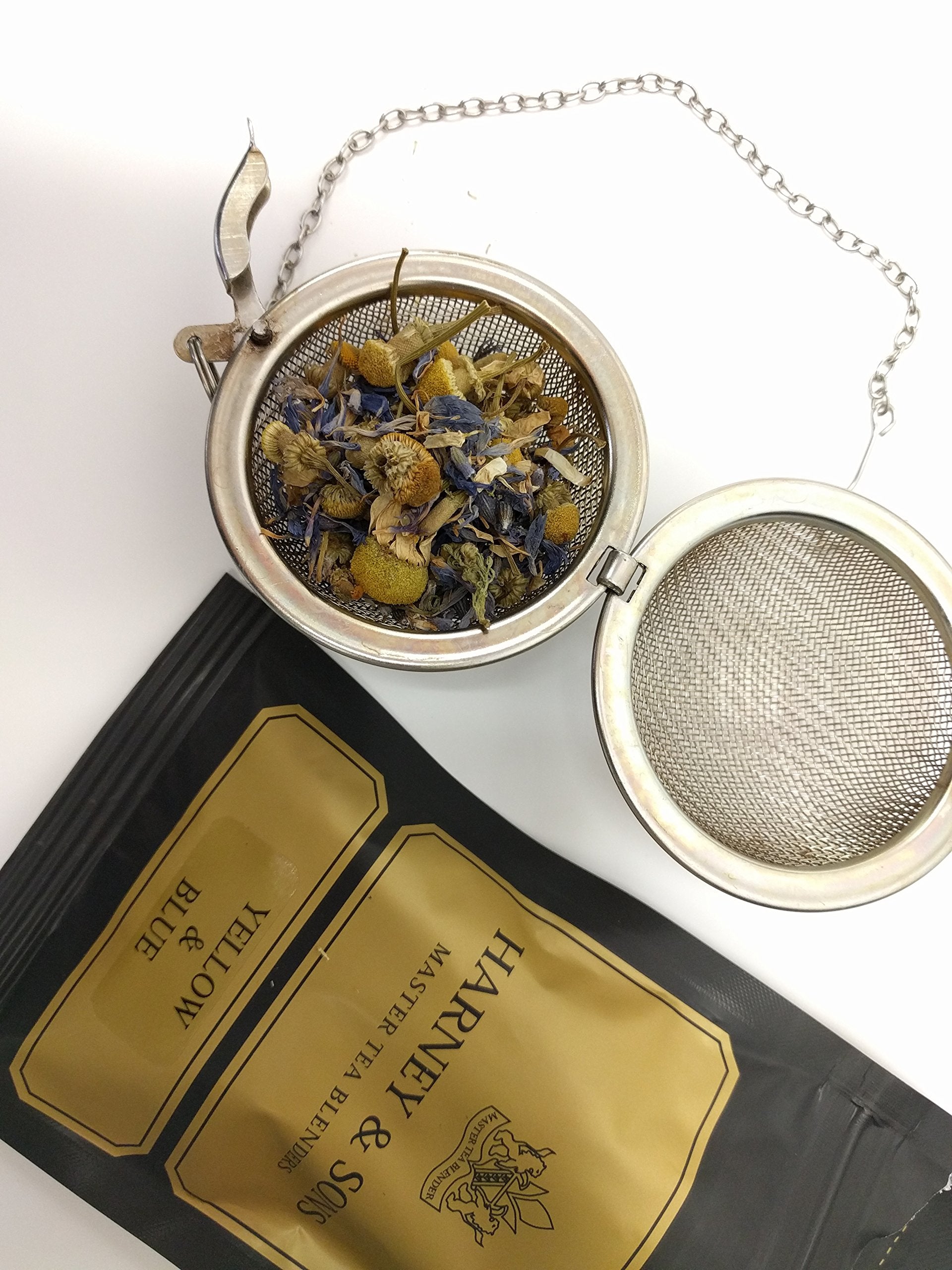 Harney & Sons Yellow & Blue Herbal Tea - Chamomile Lavender Sleep & Relaxation Blend, Caffeine Free Floral Herbal Tea with Cornflowers, 50 sachets