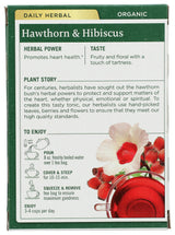Traditional Medicinals Organic Hawthorn & Hibiscus Herbal Tea, Promotes Heart Health, (Pack of 1) - 16 Tea Bags