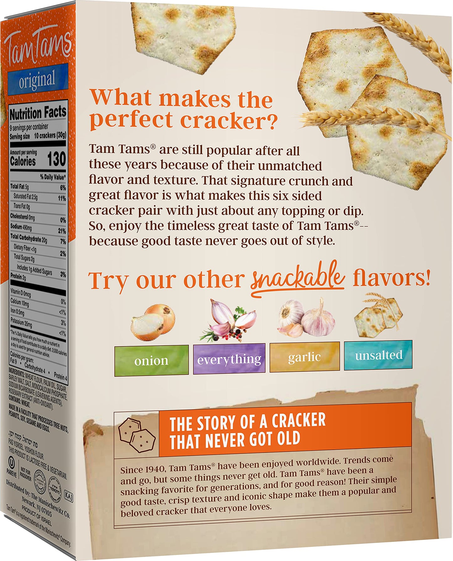 Manischewitz Tam Tam Original Crackers 9.6oz (2 Pack), Fluffy & Airy, Baked to Perfection