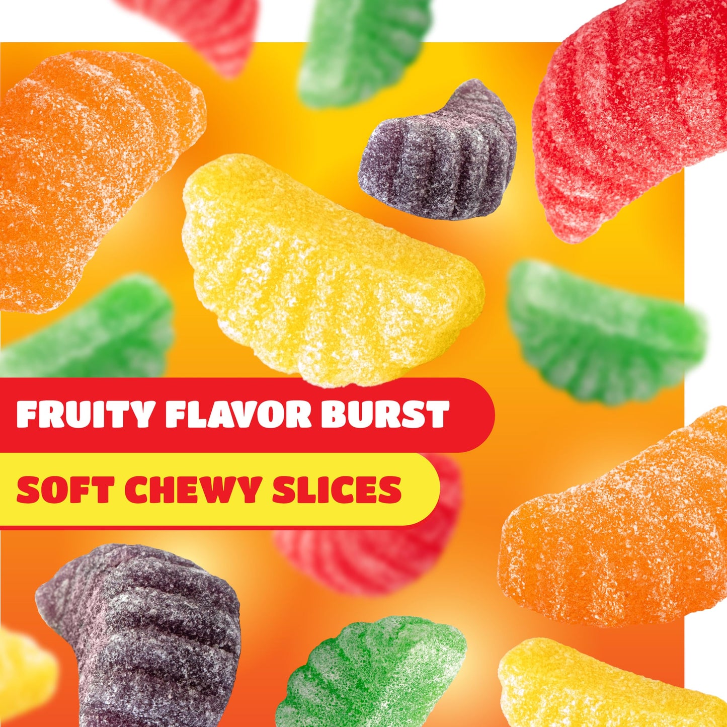 Fruit Slices Jelly Candy - 1 Pound Pack - Old Fashioned Jelly Candy for Holiday Snack Bowls and Gifts - Gelatin Free Jellies - Orange, Grape, Cherry